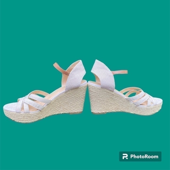 Lucky Brand KALLEY Wedge 4” Heel Espadrille Sandals Natural Beige Size 10 GUC!!! - Picture 12 of 15
